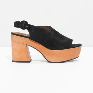 & Other Stories Suede Platform Clogs